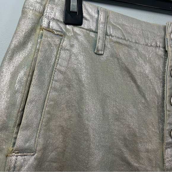 NWT Pilcro The Ar Mid-Rise Button-Front Barrel Jeans: Coated Edition Size 29P - Picture 5 of 14